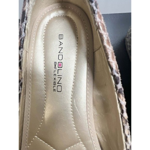 Bandolino Loafer Flats Women 6M Snakeskin Brown Slip On Leather - Picture 6 of 8